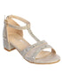 Tip Top Kids Girls Rose Gold Rhinestone Heel T Strap Sandals 9 Toddler-5 Kids - SophiasStyle.com